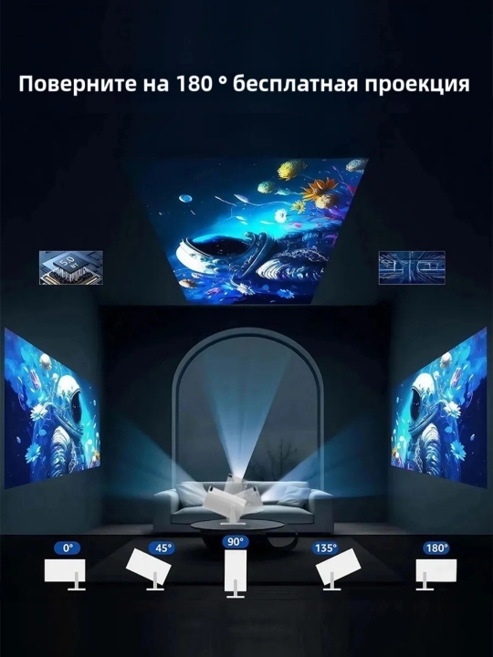Смарт проектор HY 300 A, X8 для домашнего кинотеатра Smart, портатибвный, Wi-Fi, Android