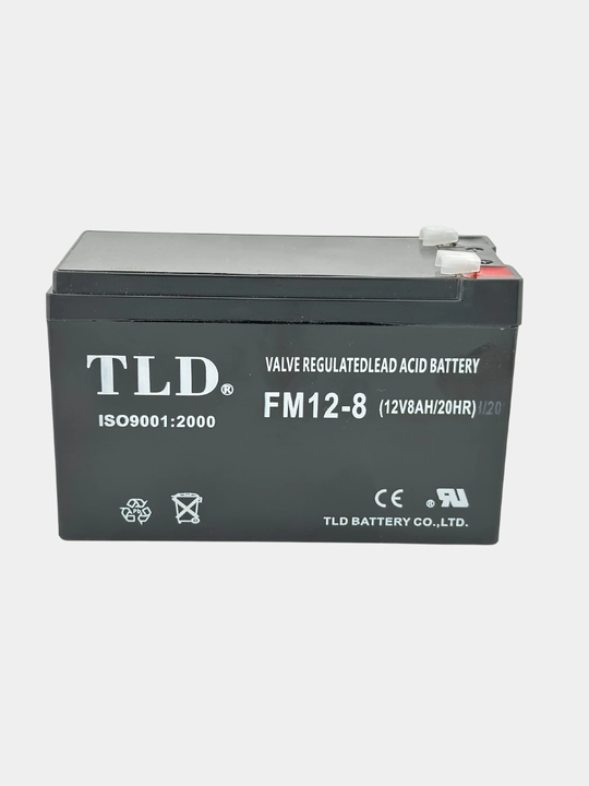 12 V 8 A/soat TLD akkumulyatori, UPS, invertorlar va himoya tizimlari uchun 12v8ah