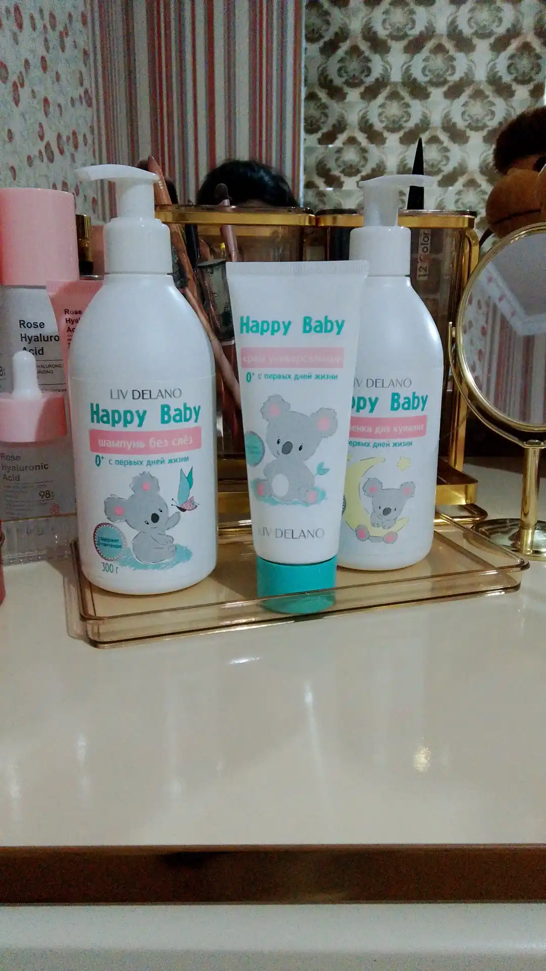 Набор для детей Liv Delano Happy Baby, шампунь, гель-пенка, крем, 0+  уход