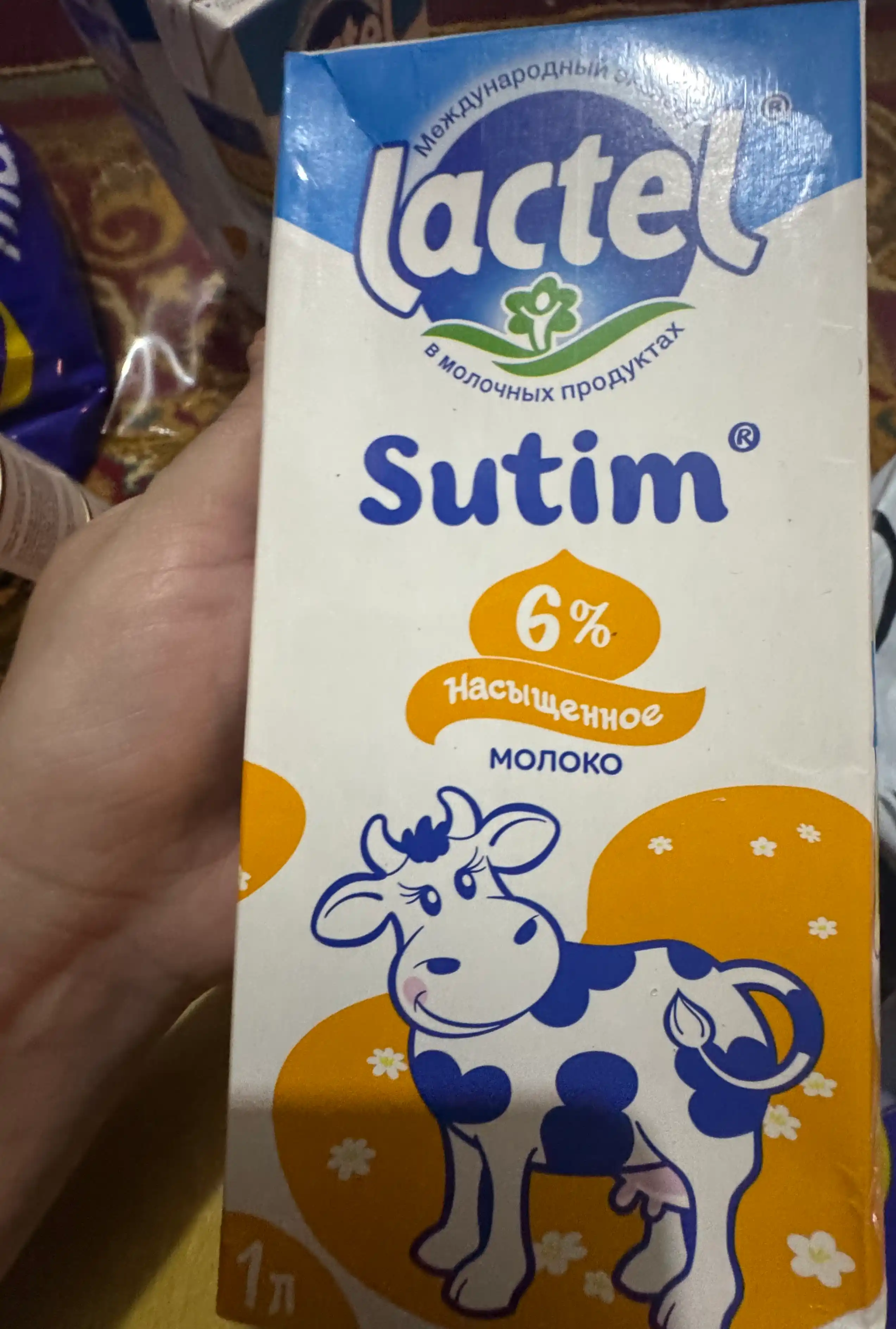 Sut LACTEL SUTIM 6%, ultrapasterizatsiyalangan, 1 litr