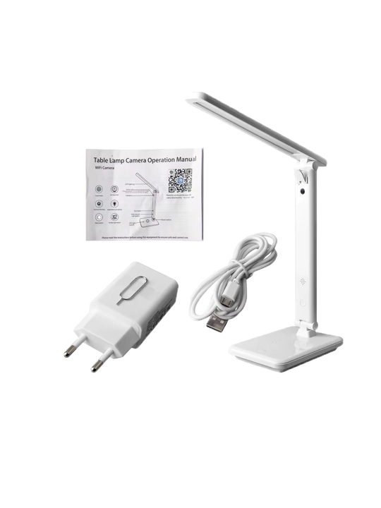 Wifi kamera Aqlli nurli stol chiroqchasi, Full HD, kamera bilan
