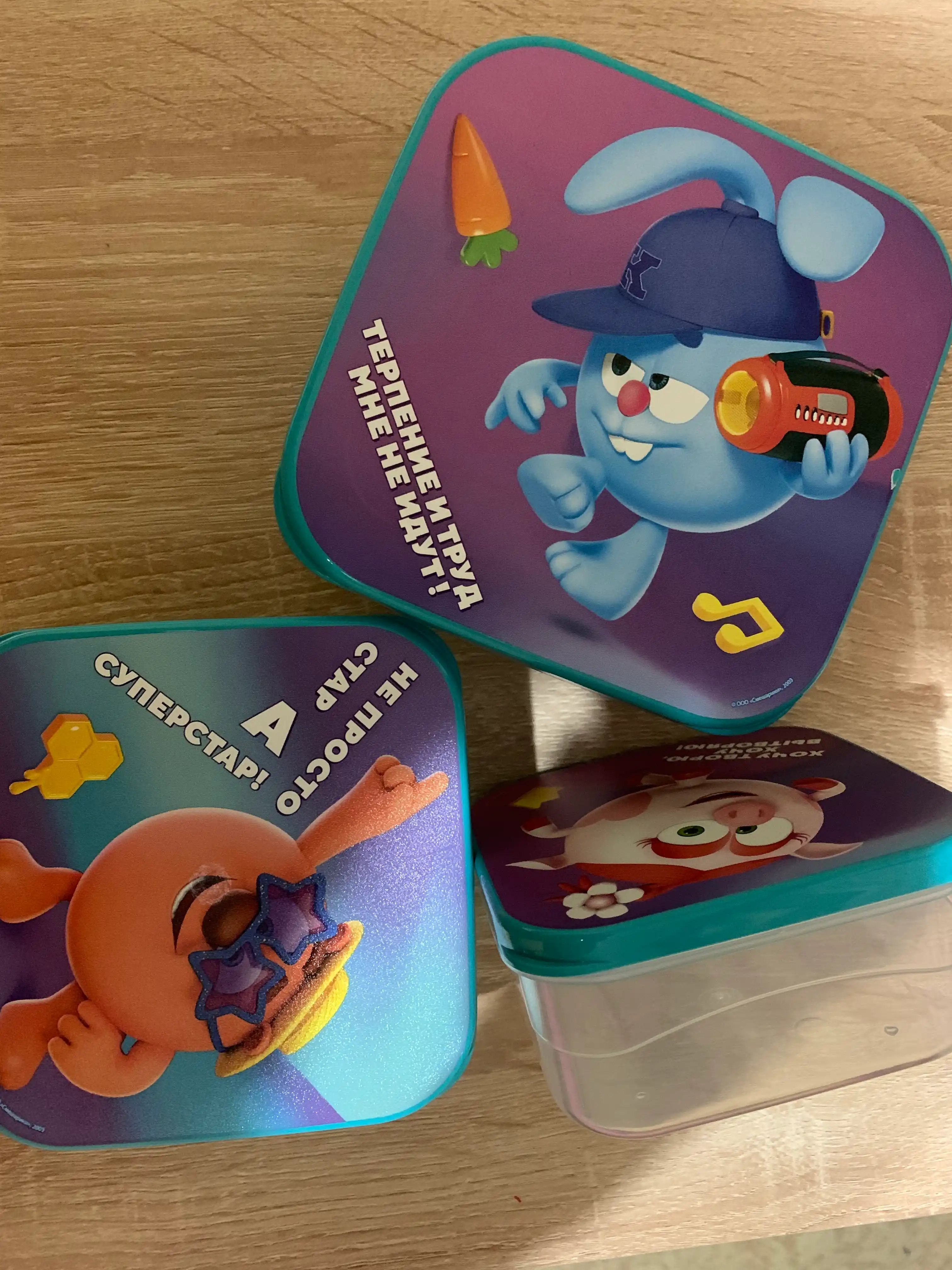 Комплект контейнеров для продуктов, с крышками, с декором, 3, 4, 5, 6 шт
