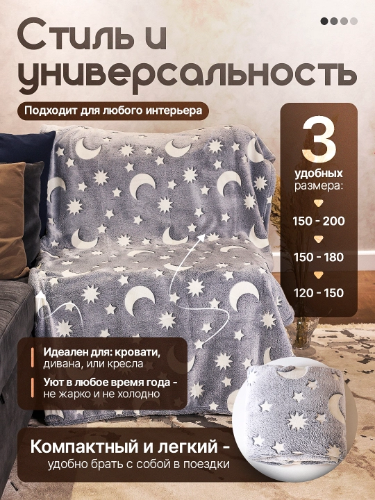 Светящийся плед в темноте
