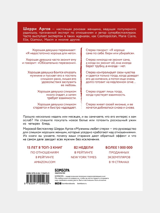 Muzhchiny lyubyat sterv, Rukovodstvo dlya slishkom khoroshikh zhenshchin, Sherri Argov