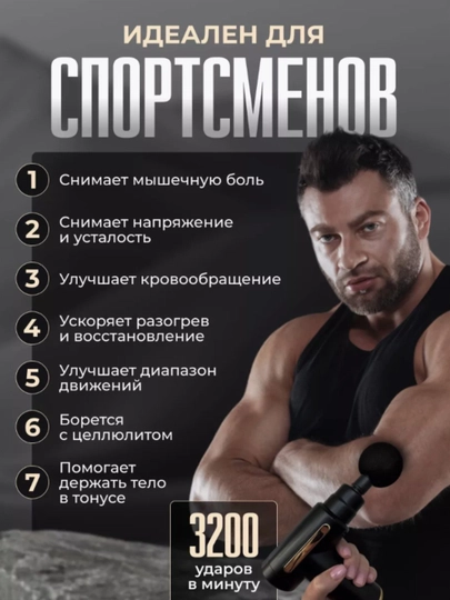 Массаж, ударное воздействие пистолетом, фасции тела, аппарат для массажа тела, спины, шеи — ESHOP-MASAGAN-ЧЕРН