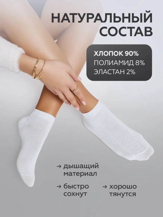 Носки женские и мужские, 36-41, белые, черные, короткие носочки The Kuka