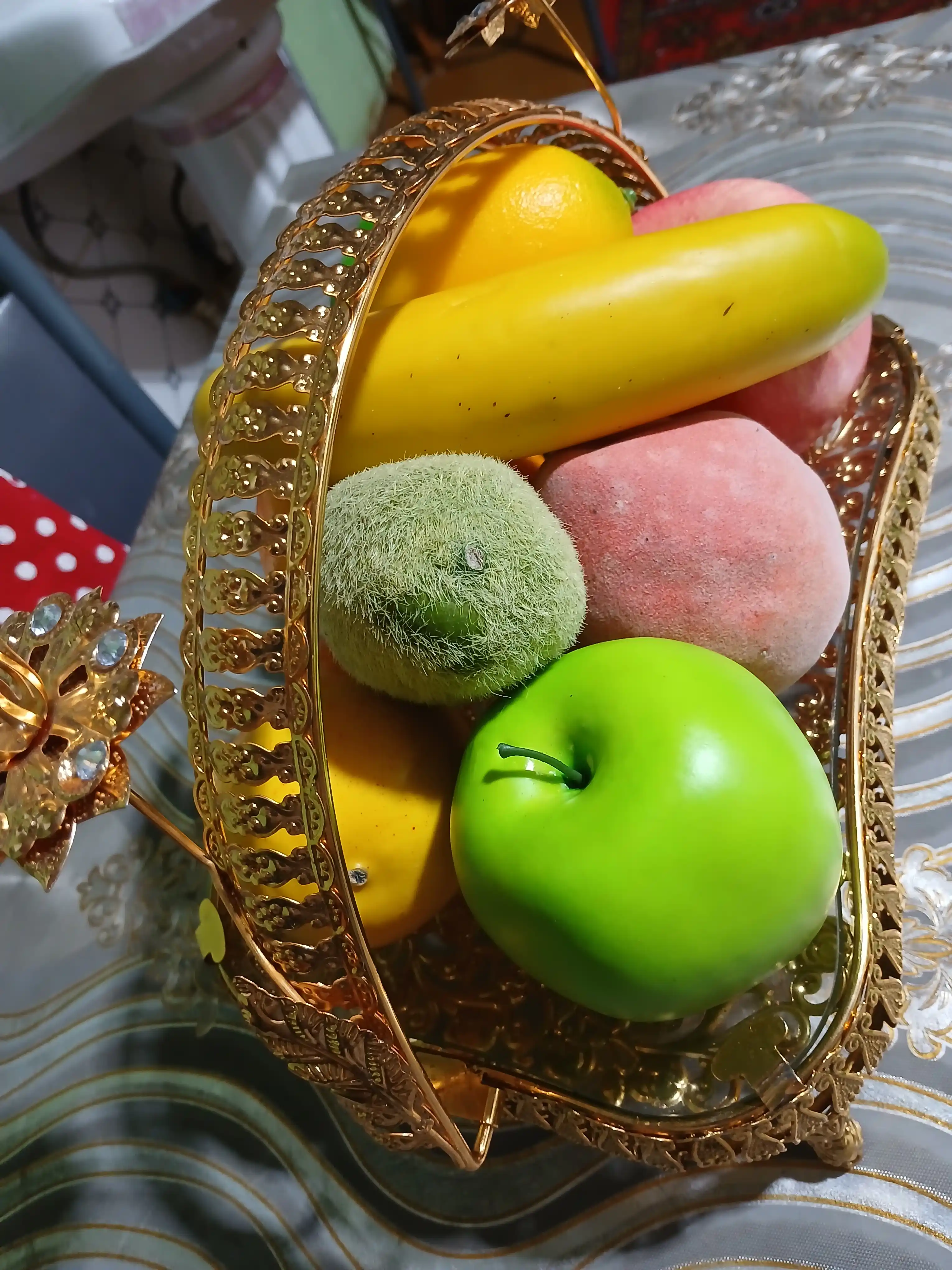 Sun'iy sabzavot va mevalar - bolgar, apelsin, mandarin, olma, banan, limon, Aniq o'lcham