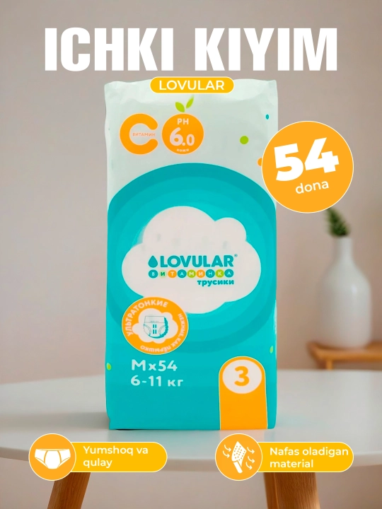 Lovular Vitaminka maxsus vitaminli parvarish bilan, tagliklar, o'lchamlar 3/4/5/6