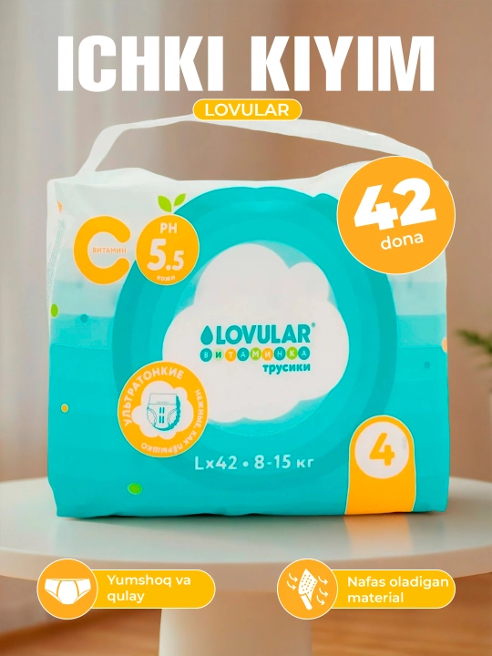 Lovular Vitaminka maxsus vitaminli parvarish bilan, tagliklar, o'lchamlar 3/4/5/6