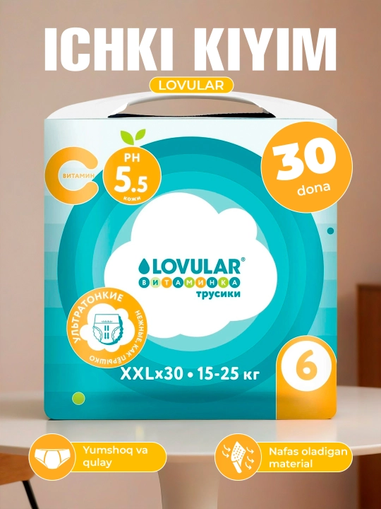 Lovular Vitaminka maxsus vitaminli parvarish bilan, tagliklar, o'lchamlar 3/4/5/6