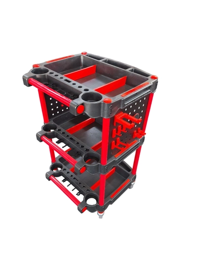 Uchta javonli plastik asboblar aravachasi TC002-2 - 