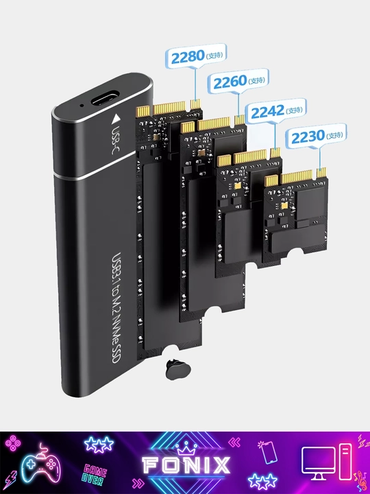 SSD m2 NVME Type-c USB disklari uchun korpus