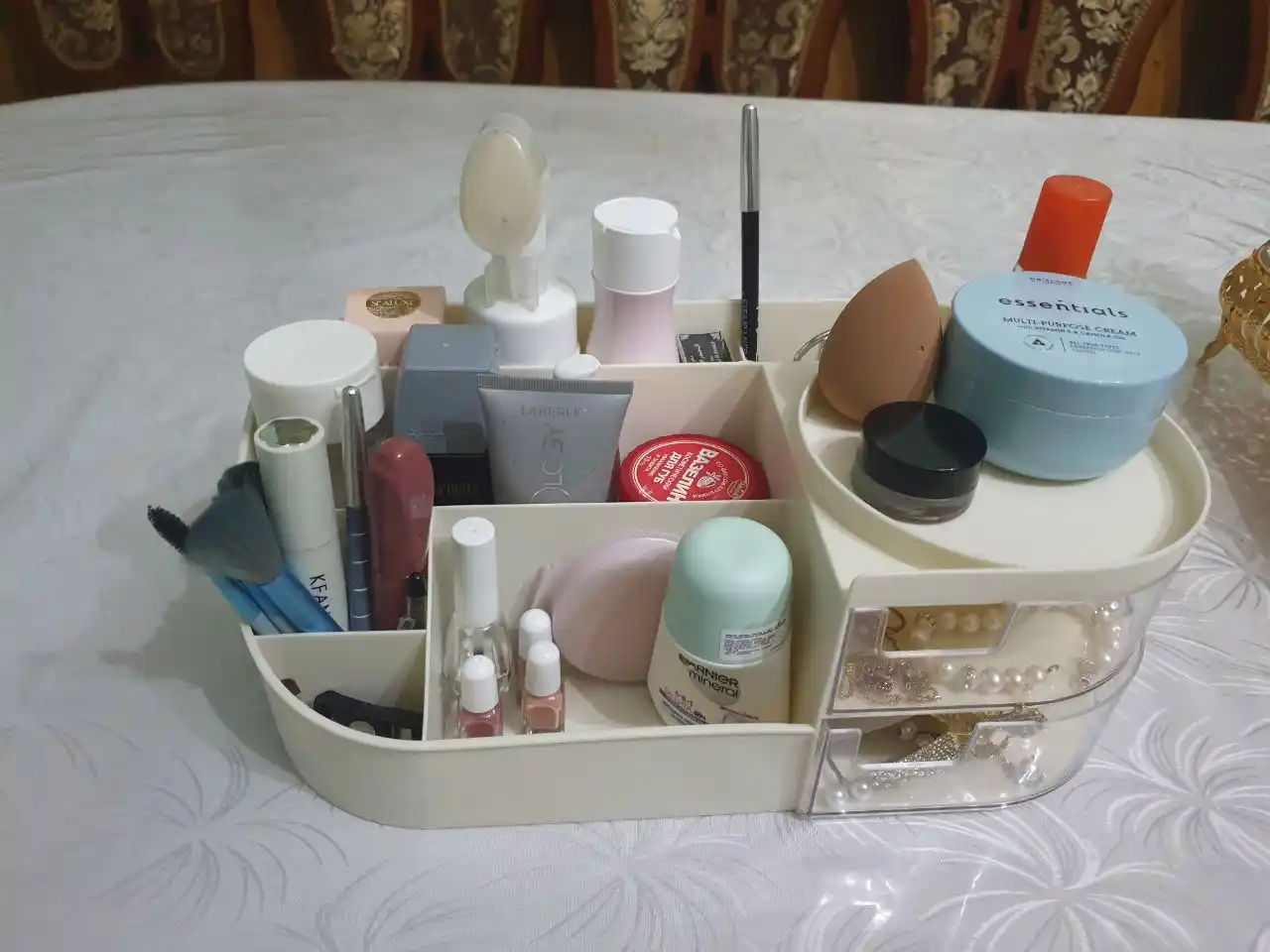 Органайзер для косметики, настольный, с зеркалом