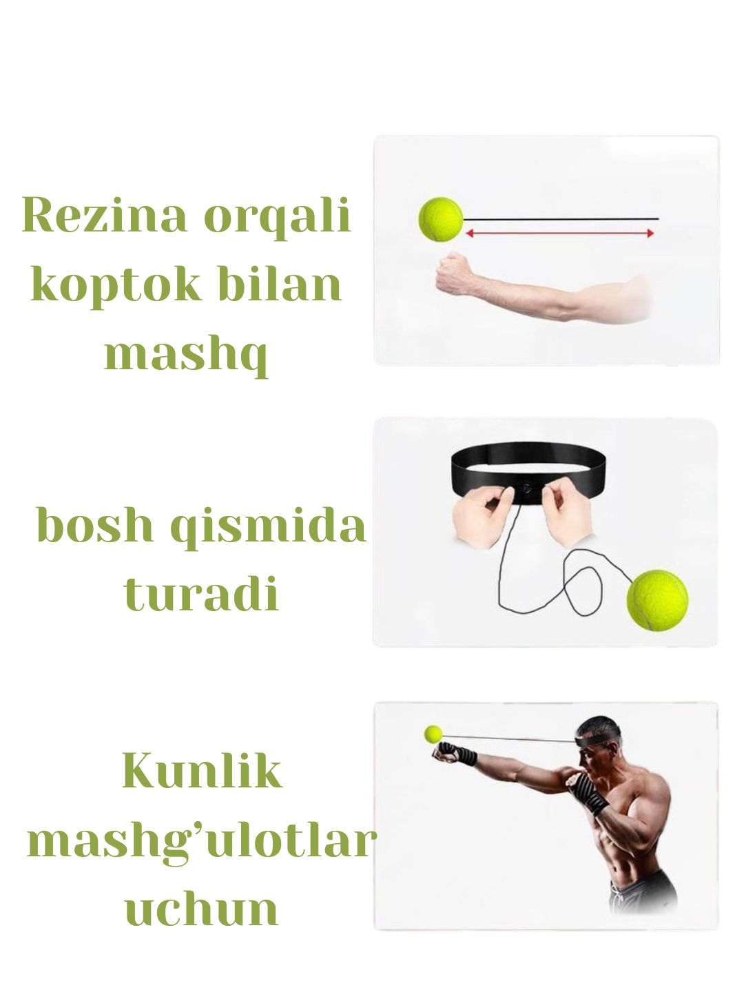 Boks uchun mashq to'pi, elastik tasmali, Fightball