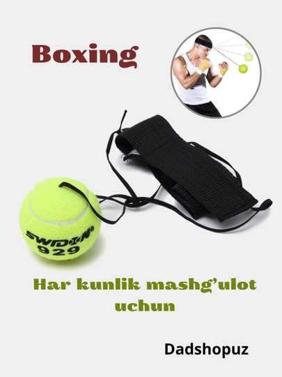 Boks uchun mashq to'pi, elastik tasmali, Fightball - 