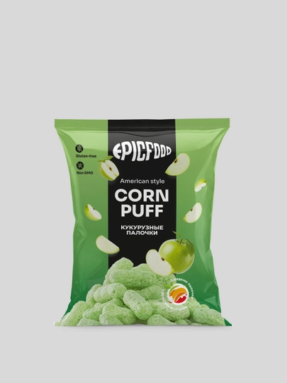 Popcorn Кукурузные палочки со вкусом яблока American style — EPICF-KUKURUZ-60GR