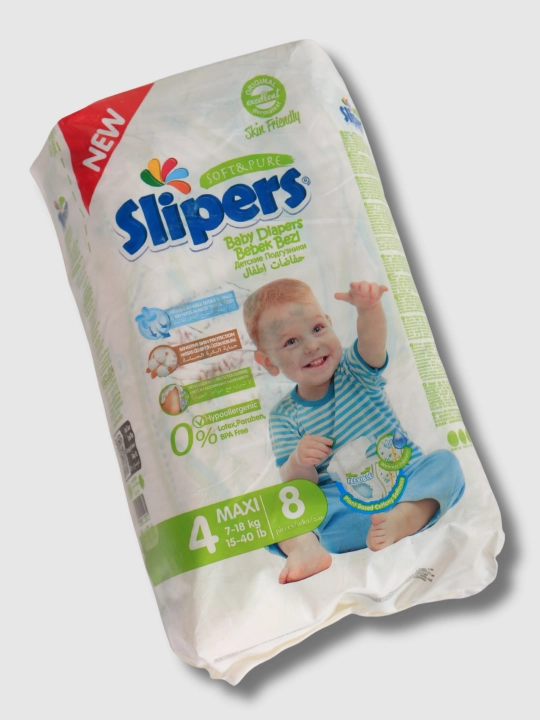 Slipers 4 MAXI подгузники для малышей, 7-18 кг  - 