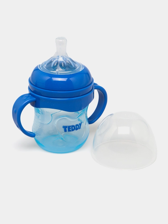 Kasha uchun bolalar butilkasi Teddy, to‘kilmaydi, ruchkali, 60, 125, 260, 330 ml