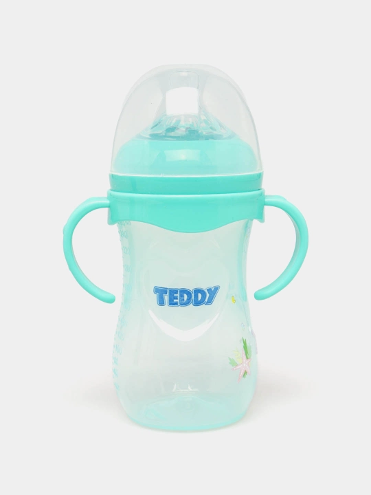 Kasha uchun bolalar butilkasi Teddy, to‘kilmaydi, ruchkali, 60, 125, 260, 330 ml