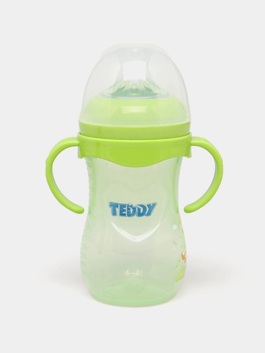 Kasha uchun bolalar butilkasi Teddy, to‘kilmaydi, ruchkali, 60, 125, 260, 330 ml