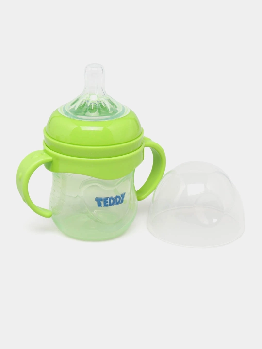 Kasha uchun bolalar butilkasi Teddy, to‘kilmaydi, ruchkali, 60, 125, 260, 330 ml
