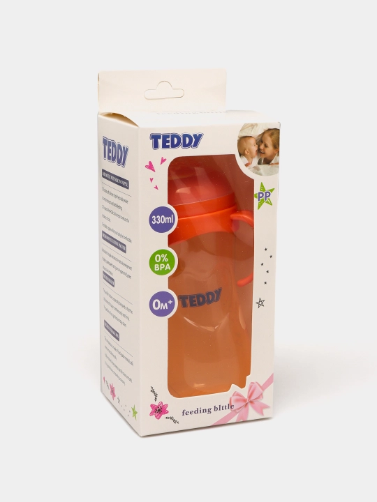 Kasha uchun bolalar butilkasi Teddy, to‘kilmaydi, ruchkali, 60, 125, 260, 330 ml