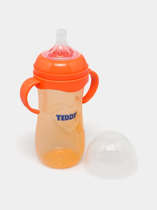 Kasha uchun bolalar butilkasi Teddy, to‘kilmaydi, ruchkali, 60, 125, 260, 330 ml