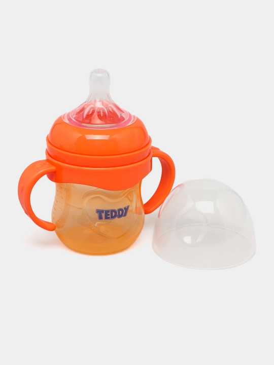Kasha uchun bolalar butilkasi Teddy, to‘kilmaydi, ruchkali, 60, 125, 260, 330 ml