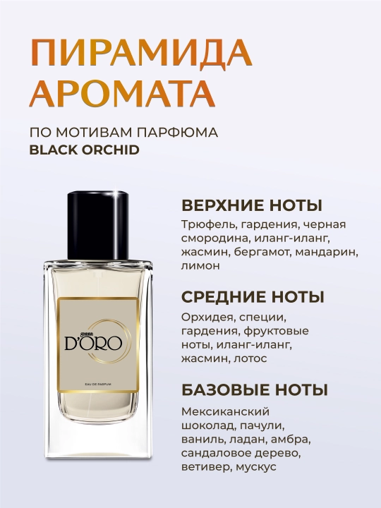 Uniseks atir Gamma D'oro U21, 50 ml, Black Orchid ilhomi asosida