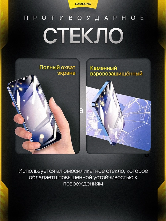 Защитное стекло для Samsung S21/S22/S23/S24/S26/A35/A51/A52/A53/A55/A71/A73 ULTRA, PLUS
