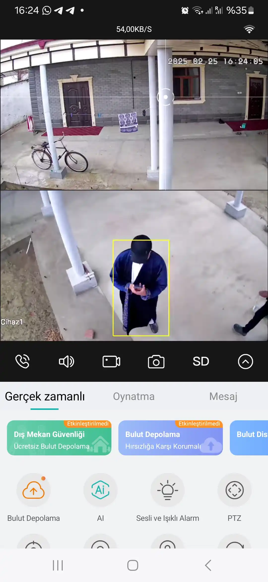 Video kamera, ikkita linzali smart tashqi xavfsizlik kamerasi, Wi-Fi, PTZ, icsee
