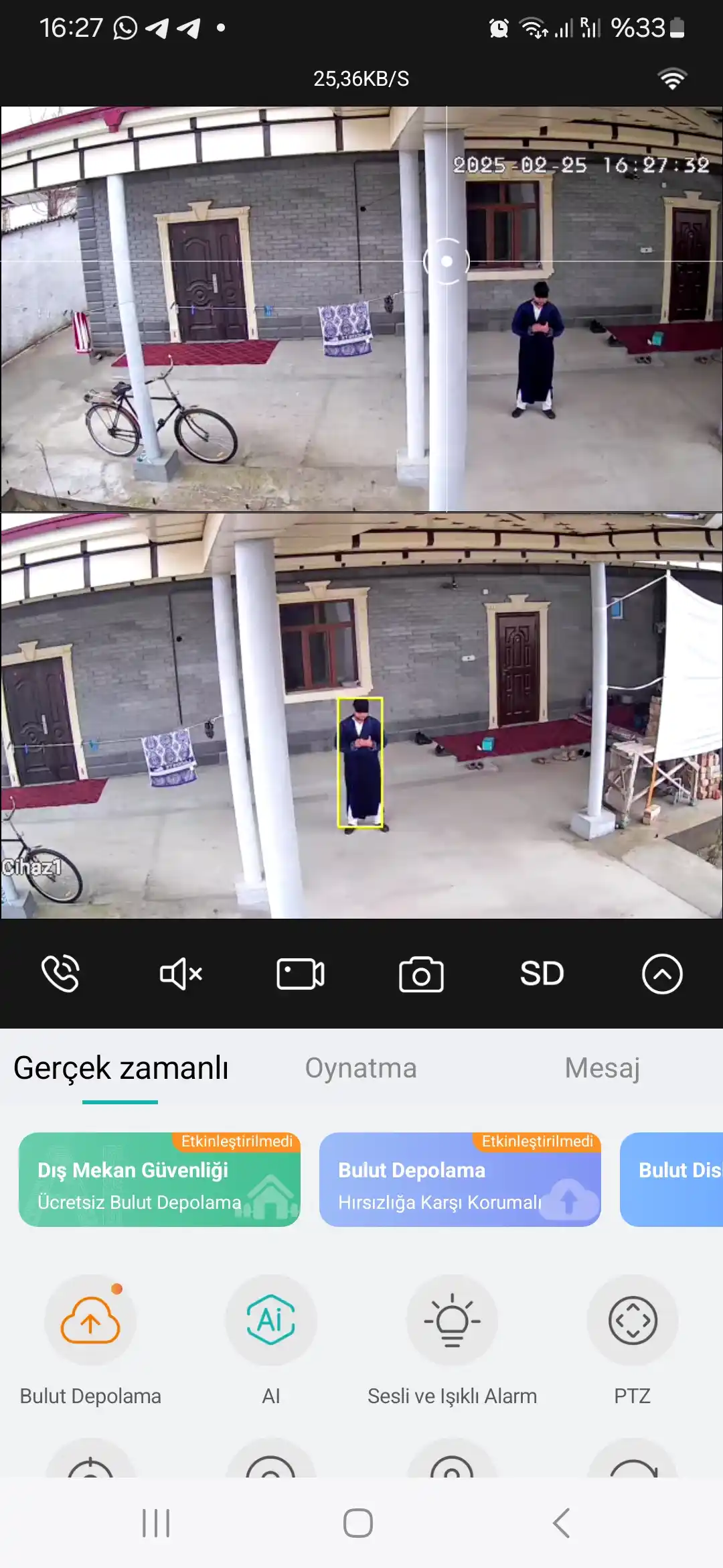 Video kamera, ikkita linzali smart tashqi xavfsizlik kamerasi, Wi-Fi, PTZ, icsee