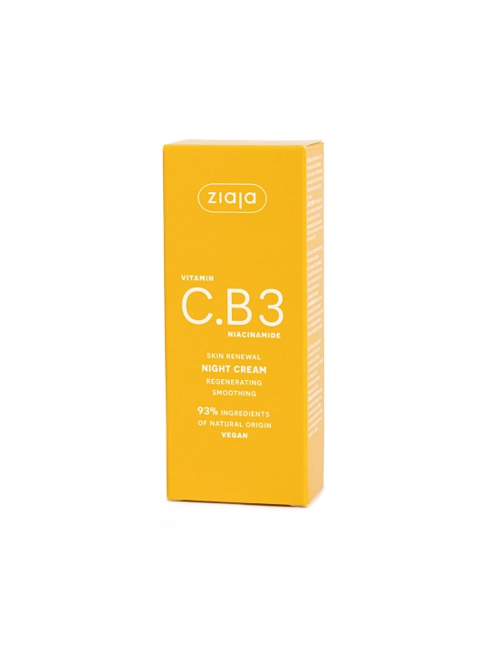 Ночной крем для лица Ziaja Vitamin C.B3 с ниацинамидом, восстанавливающий, 50 мл