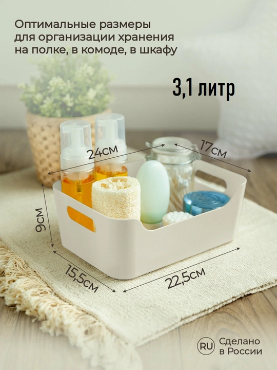 "Scandi" saqlash uchun plastik savat-organayzer