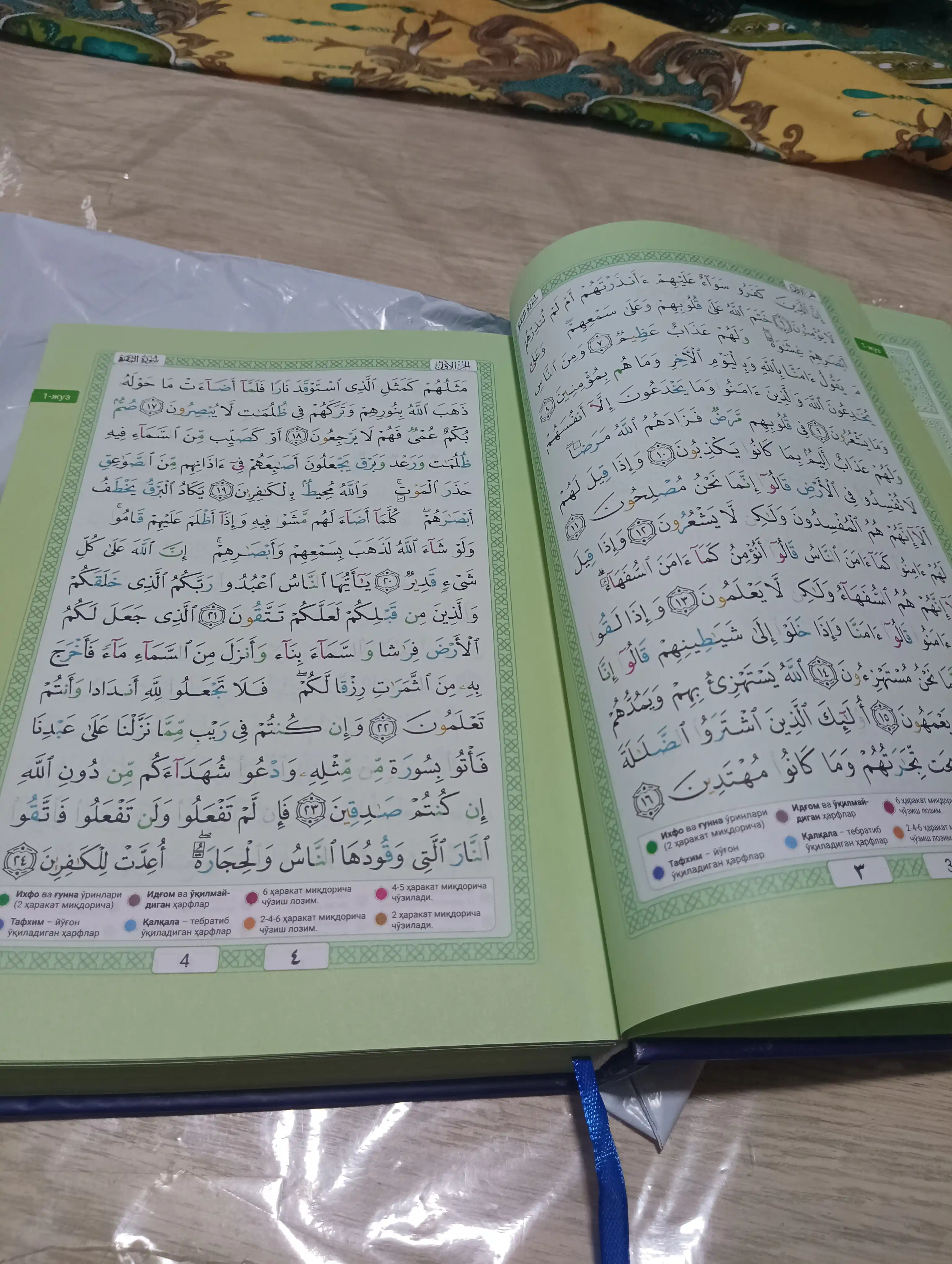 Qur'on Karim, Tajvidli Musxaf, на арабском языке, в разных цветах