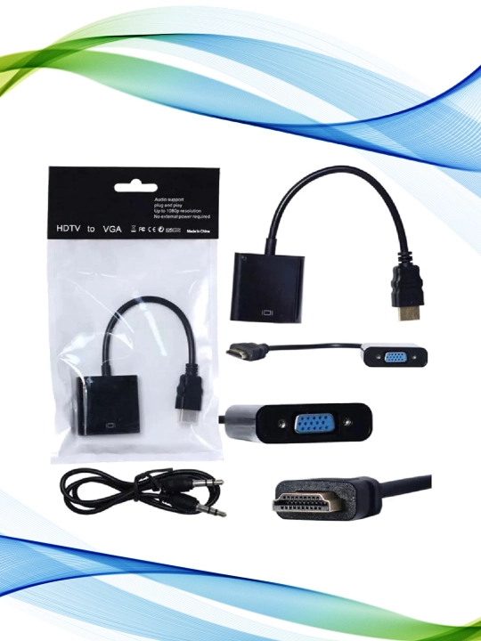 HDMI-VGA адаптер, с аудиокабелем, надёжное решение для монитора и других устройств