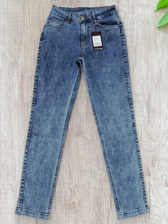 Yuqori bel bilan ayollar jinsi shimlari ELENIKA D54.001, tekis, tor, cho‘ziluvchan