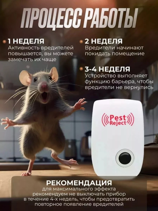 Ультразвуковой отпугиватель насекомых Pest Repeller, тараканов, крыс, мышей