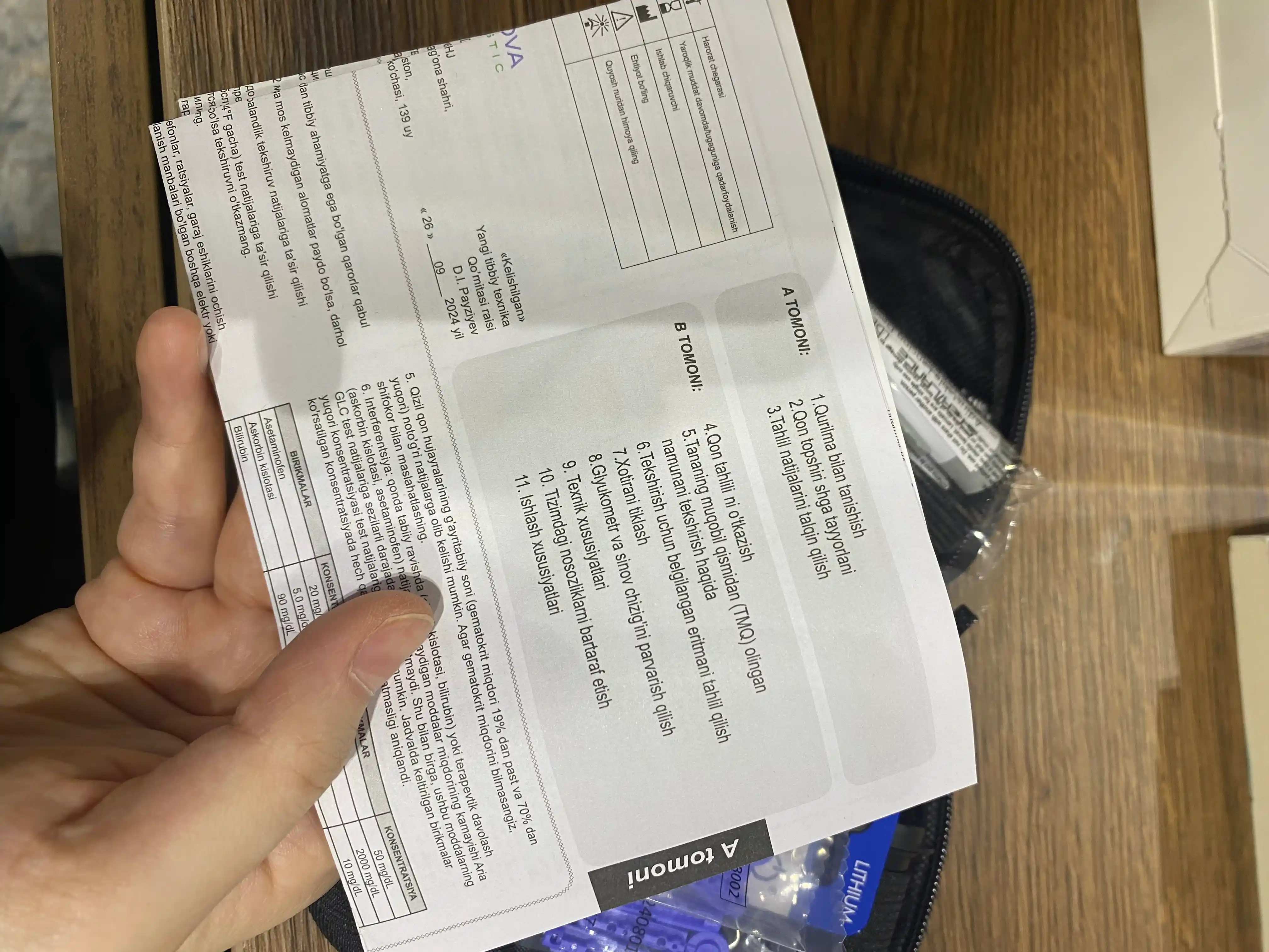 Qon shakarini o'lchash uchun Aria GLC glyukometri