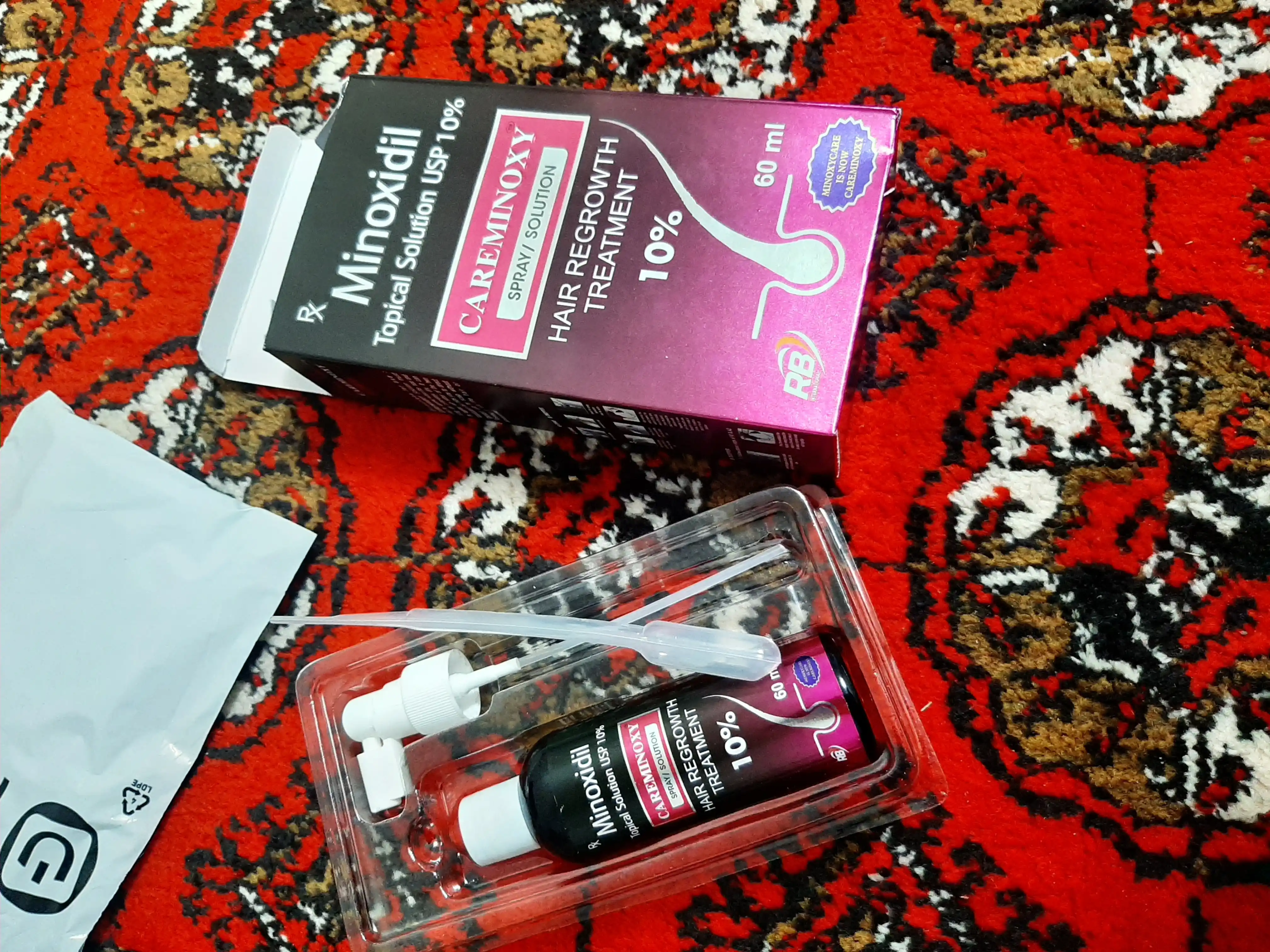 Sprey eritmasi, Minoxycare, Minoxidil 10%