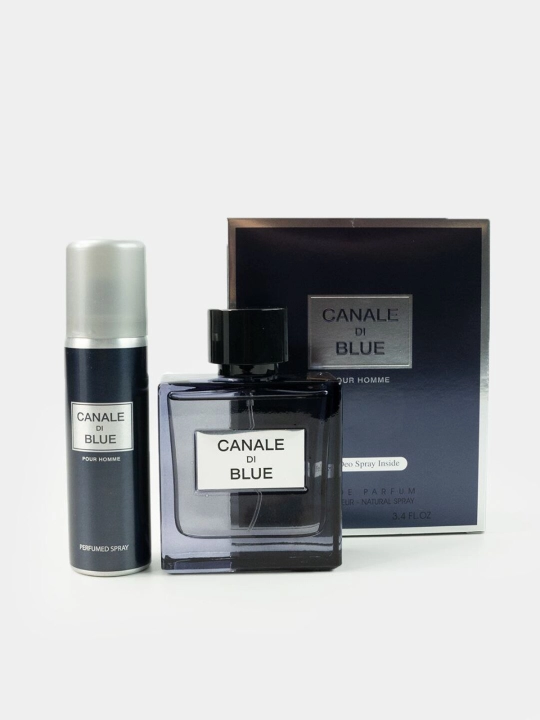 Парфюмерная вода для мужчин Canale Di Blue, 100 мл + дезодорант - 