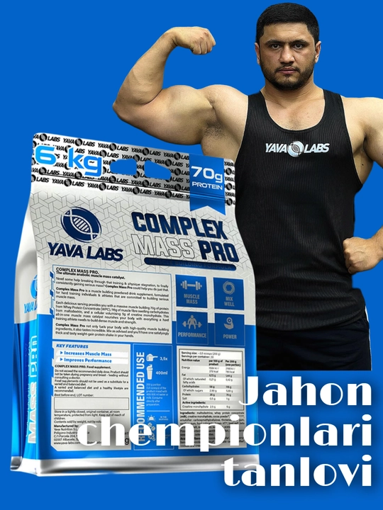 Гейнер YAVA LABS GAINER COMPLEX MASS 6KG для набора веса