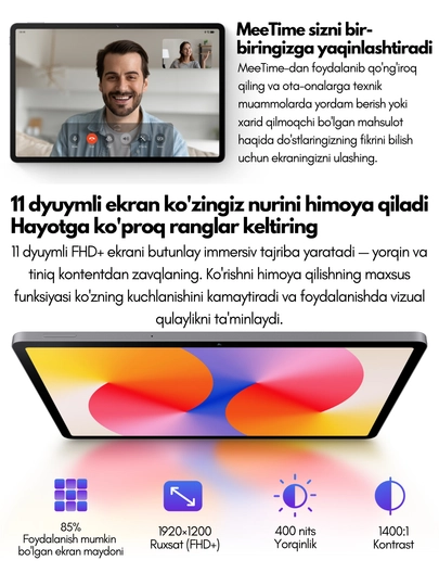 Planshet HUAWEI MatePad SE 11", SIM,4/8/128GB,7700mAh, USB:Type-C, 1 yil kafolat