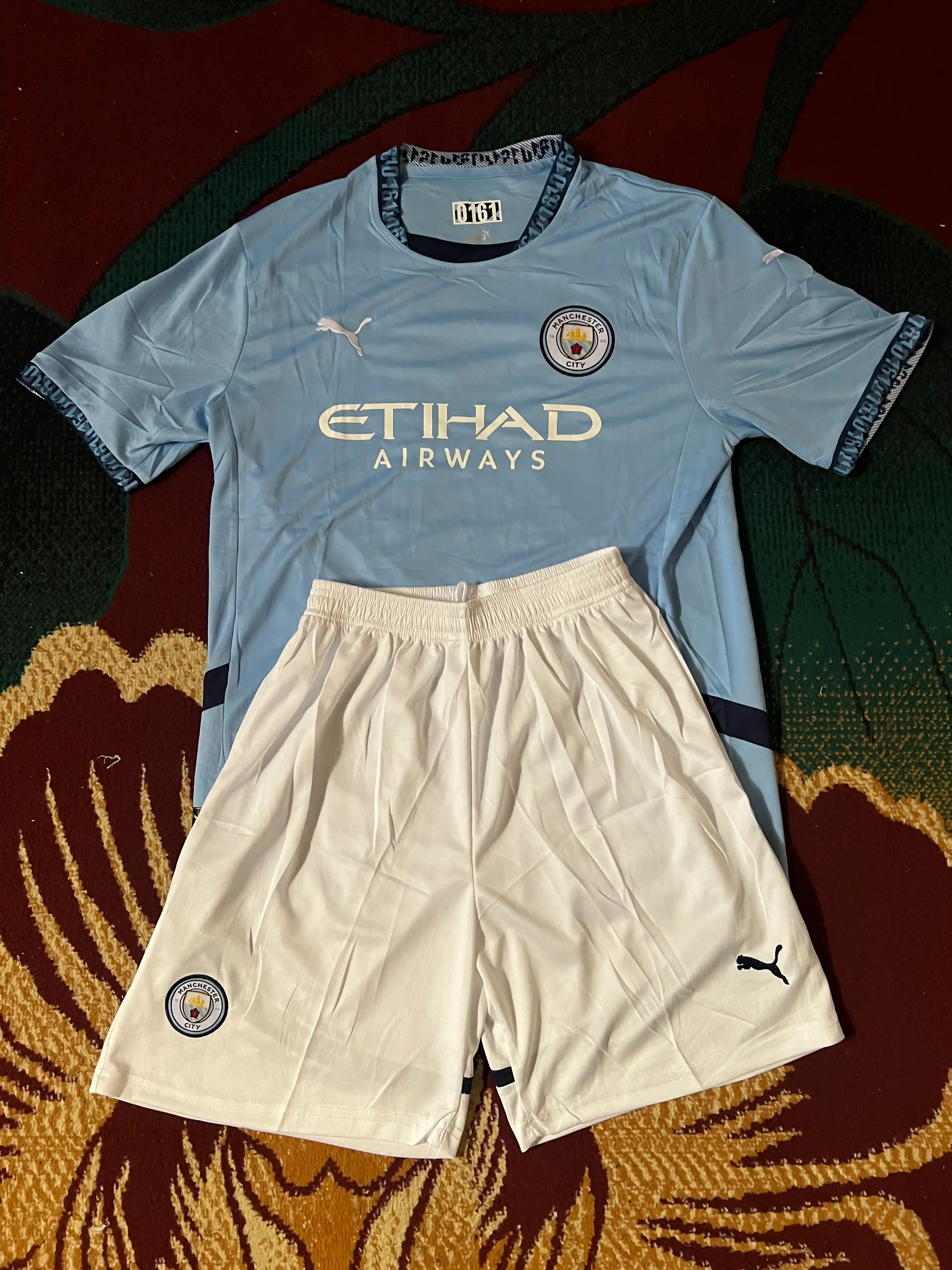 Форма Хусанов, футболка и шорты, Manchester City 45, Uzbekistan 2 — для взрослых и детей