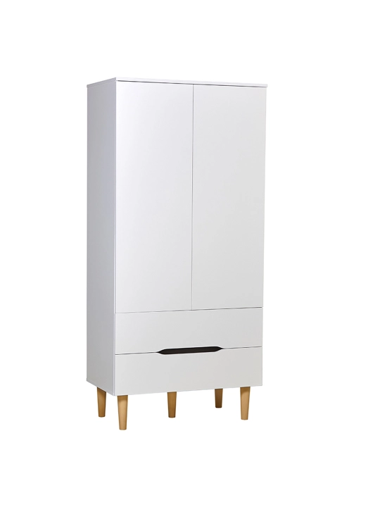Шкаф двухсекционный Polini kids Simple 3610, с ящиками, белый-дуб - 