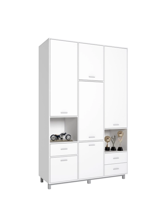 Шкаф трехсекционный Polini kids Mirum 2330, белый - 