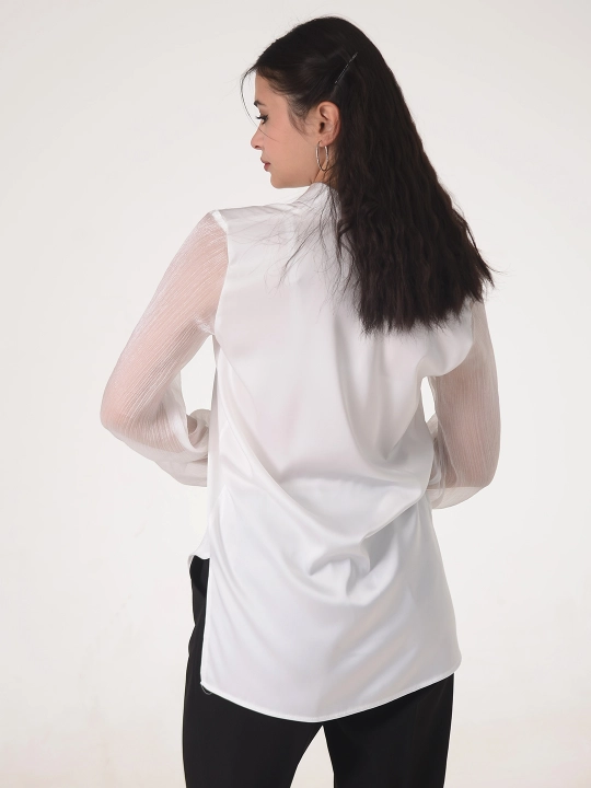 Женская рубашка, с декоративным цветком, DEGO, 44-S  50-2XL