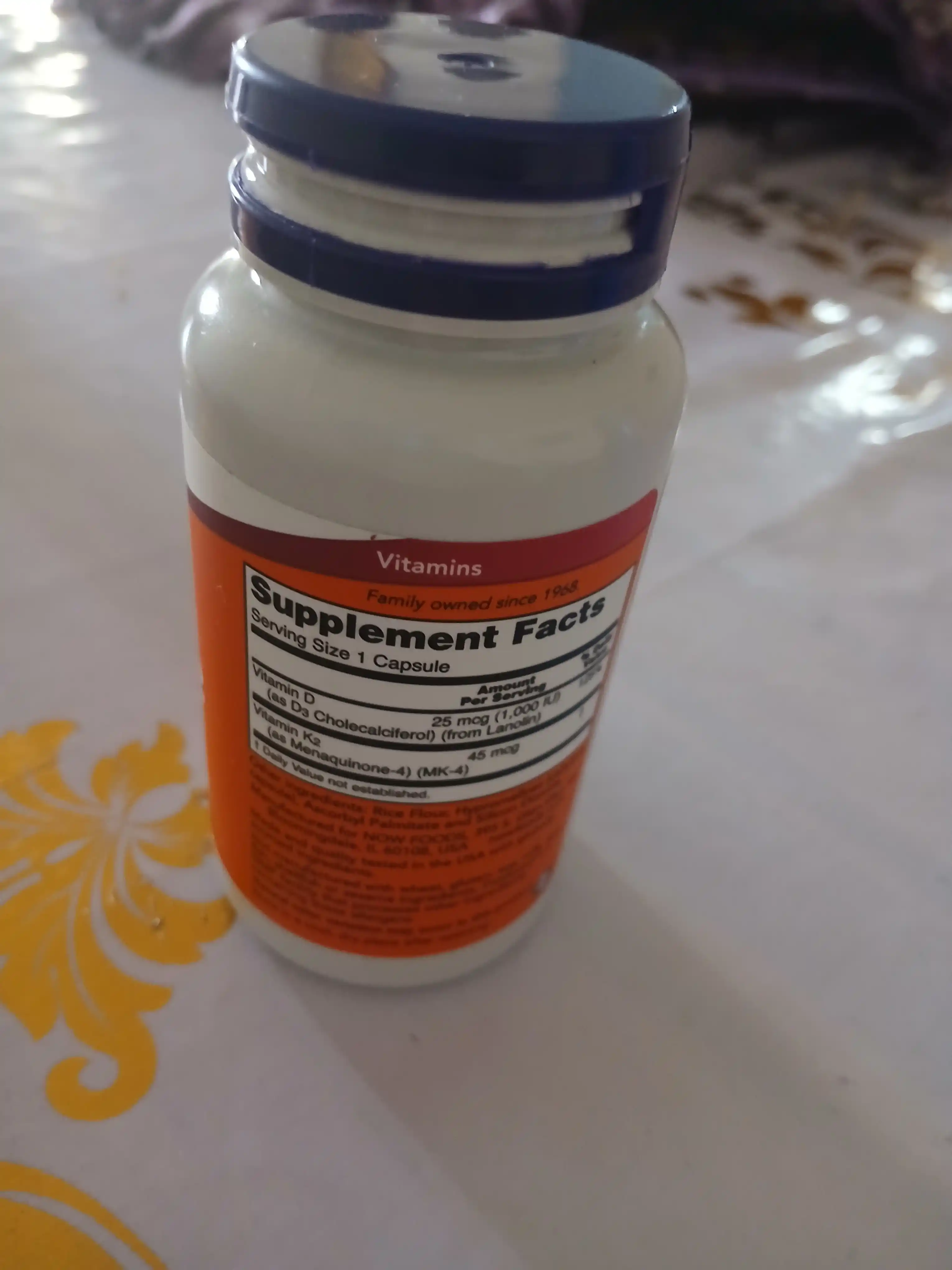 D3 + K2 NOW Foods vitaminlari - mustahkam suyaklar va sog'lom yurak uchun, 120 ta kapsula