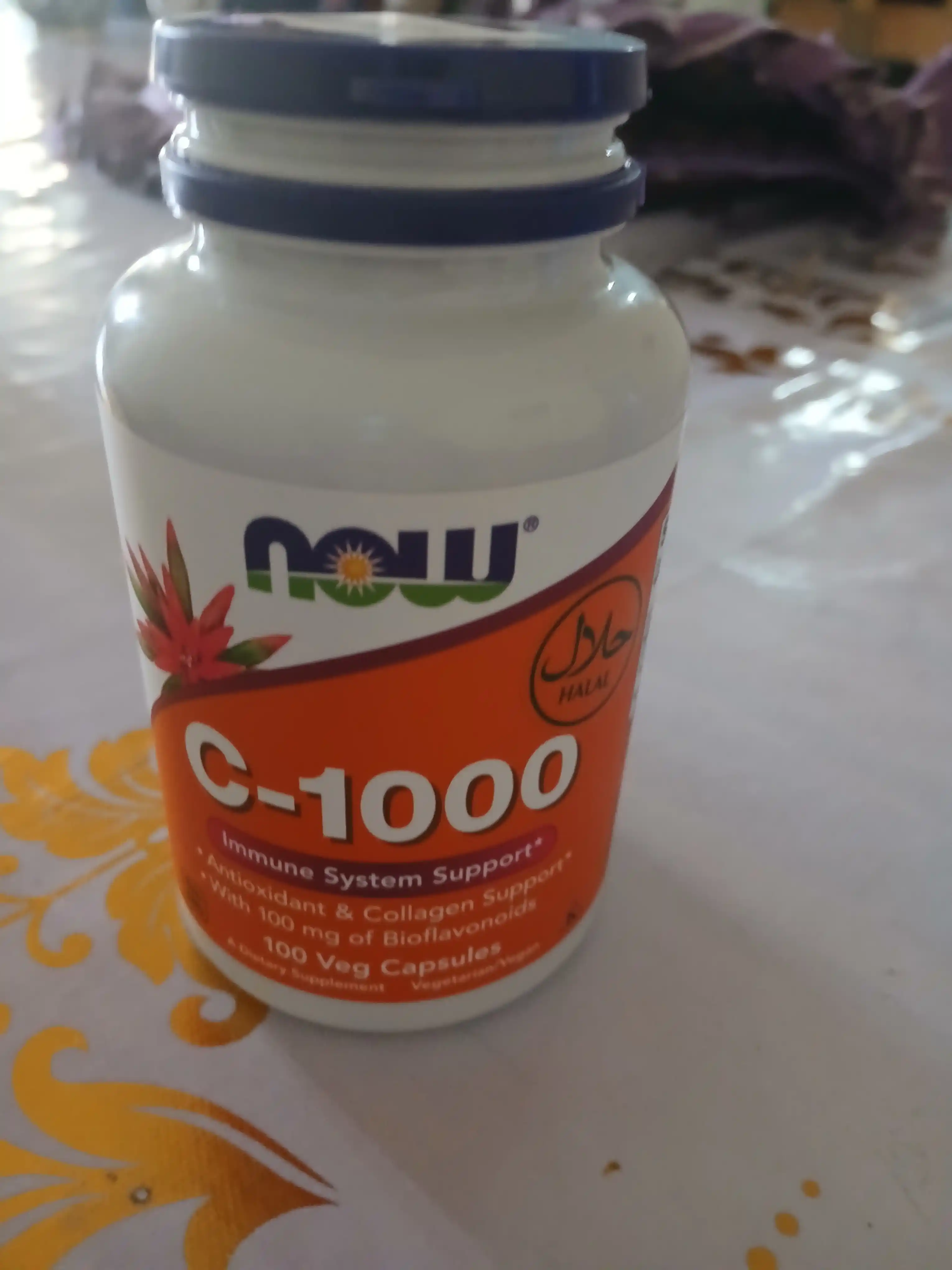 NOW Supplements, Vitamin C 500 mg va 1000 mg na'matak bilan, Halol