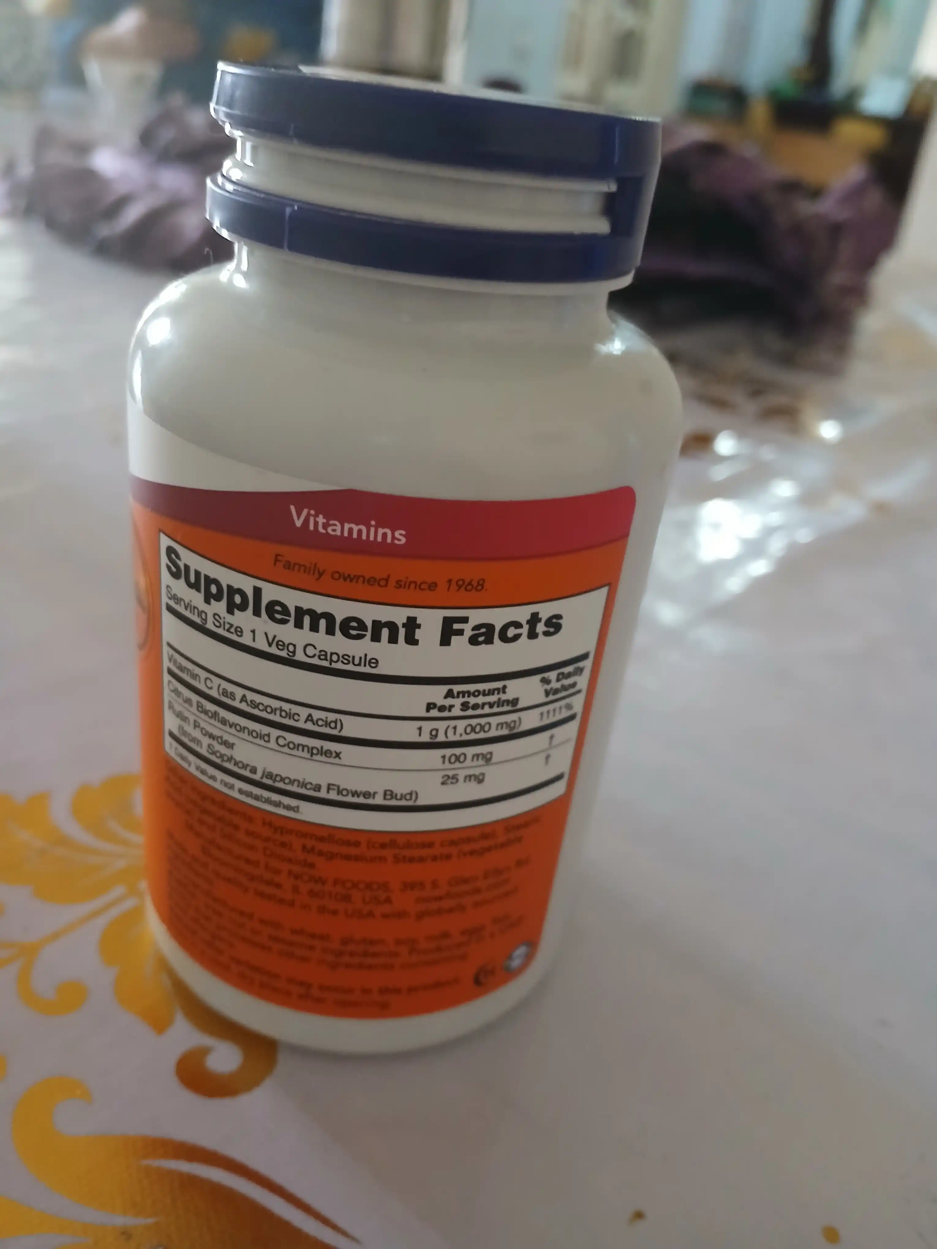 NOW Supplements, Vitamin C 500 mg va 1000 mg na'matak bilan, Halol
